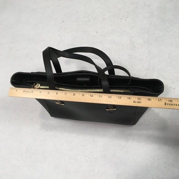 NWOT Anne Klein Black Laptop Bag Wristlet Gold Hardware Bows Faux Leather Career - Picture 16 of 16
